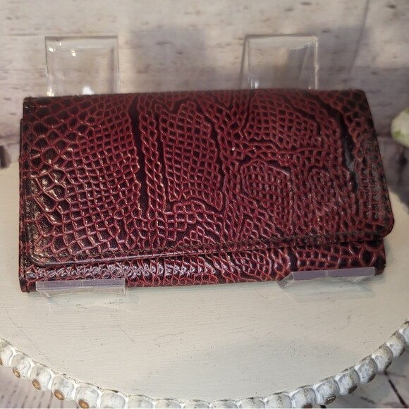 Vintage Rare 1950s -60s Ruby Red Lizard Leather Envelope Wallet - Picture 1 of 11